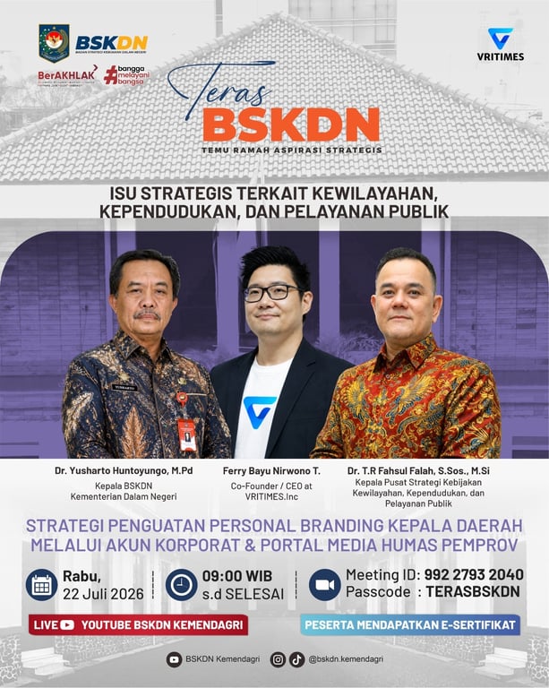 BSKDN Kemendagri dan VRITIMES Dorong Penguatan Personal Branding Kepala Daerah Melalui Akun Resmi Humas Pemprov